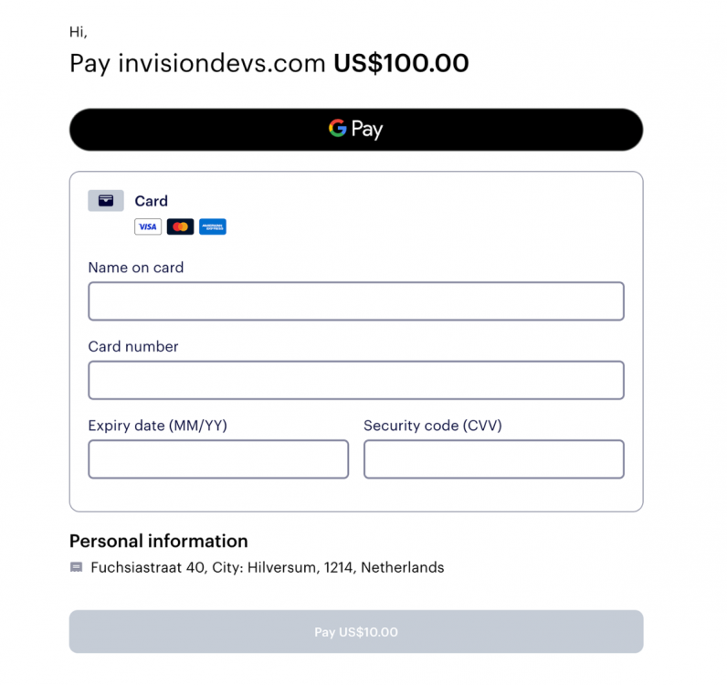 Payment form